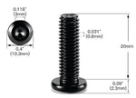 M5 x 18mm-55mm SS Black Oxide Flat Head Hex Socket Cap Screws