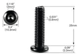 M5 x 18mm-55mm SS Black Oxide Flat Head Hex Socket Cap Screws