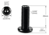 M6 x 18mm-55mm SS Black Oxide Flat Head Hex Socket Cap Screws