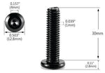 M6 x 18mm-55mm SS Black Oxide Flat Head Hex Socket Cap Screws