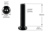 M6 x 18mm-55mm SS Black Oxide Flat Head Hex Socket Cap Screws